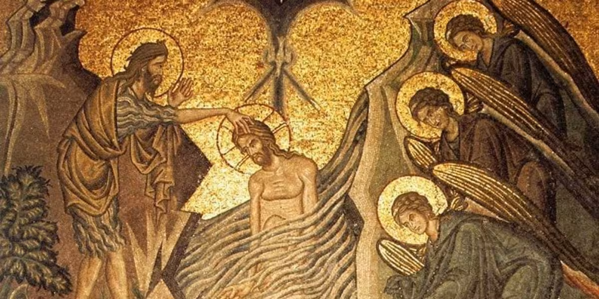 battesimo di Cristo mosaico a San Marco battesimo di Cristo mosaico a San Marco